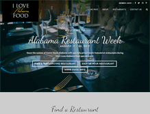 Tablet Screenshot of alabamarestaurantweek.com